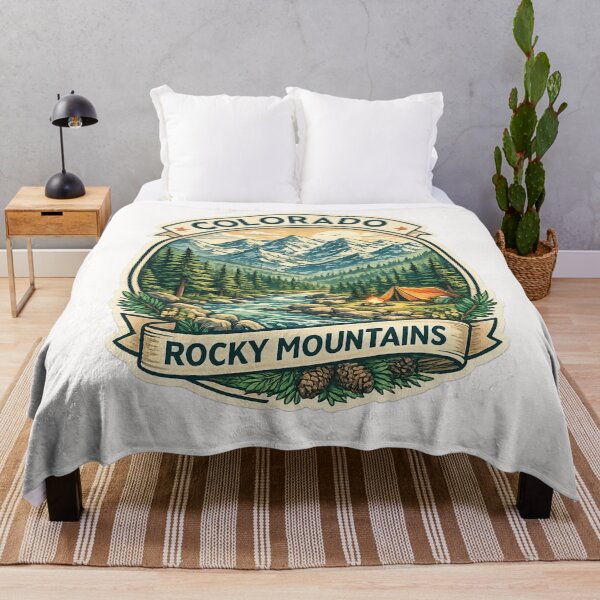 Item preview, Colorado Rocky Mountains Camping Scene – River, Pines, and Tent at Sunset designed and sold by Places On Earth.