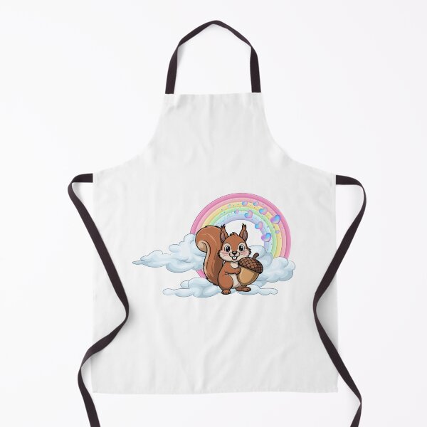 Item preview, Cheerful Squirrel - Cute Squirrel with Acorn on Rainbow Clouds designed and sold by Love3Happy.