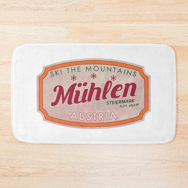Item preview, Mühlen, Austria, Steiermark, Ski, textured skiing badge designed and sold by Wanderful-roads.