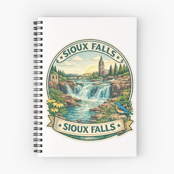 Item preview, Sioux Falls South Dakota Badge – Historic Falls Park with Cathedral and Bridge at Sunrise designed and sold by Places On Earth.