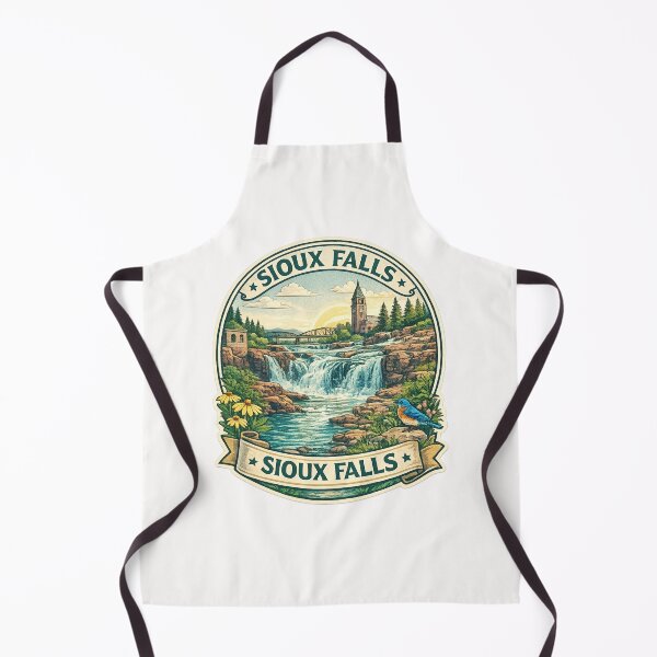 Item preview, Sioux Falls South Dakota Badge – Historic Falls Park with Cathedral and Bridge at Sunrise designed and sold by Places On Earth.