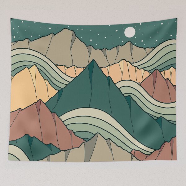 Item preview, Dark green waves designed and sold by Swadeillustrations.