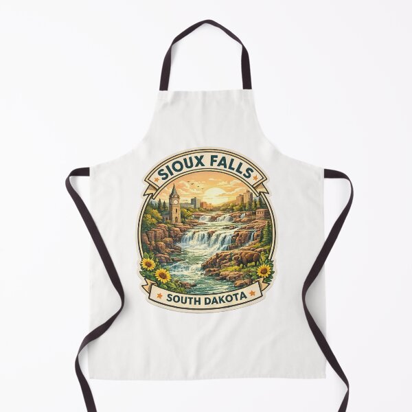 Item preview, Sioux Falls South Dakota Sunset Badge – Waterfalls, Cityscape, and Historic Tower designed and sold by Places On Earth.