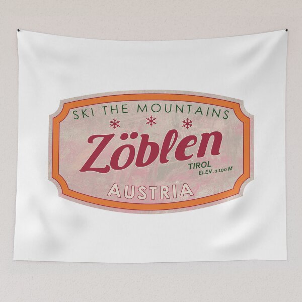 Item preview, Zöblen, Austria, Tirol, Ski, textured skiing badge designed and sold by Wanderful-roads.