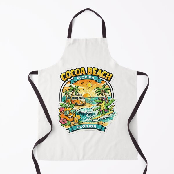 Item preview, Cocoa Beach Florida Sunset Scene – Surfing Alligator, Palm Trees and Orange Tropics Vibe designed and sold by Places On Earth.