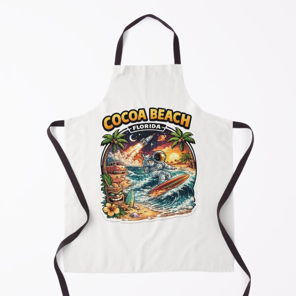 Item preview, Cocoa Beach Florida Astronaut Surf Scene – Rocket Launch, Palm Trees, and Space Coast Sunset designed and sold by Places On Earth.