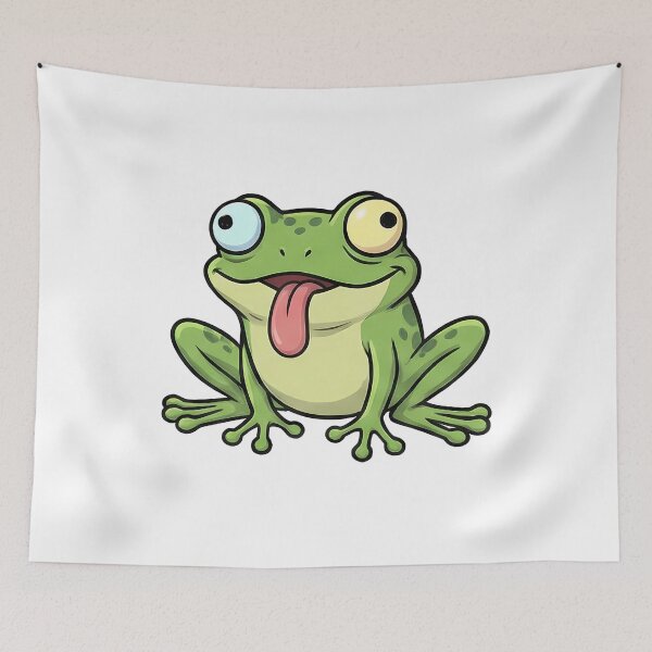 Item preview, Goofy Green Frog Cartoon Tongue Out designed and sold by k3rstman1.