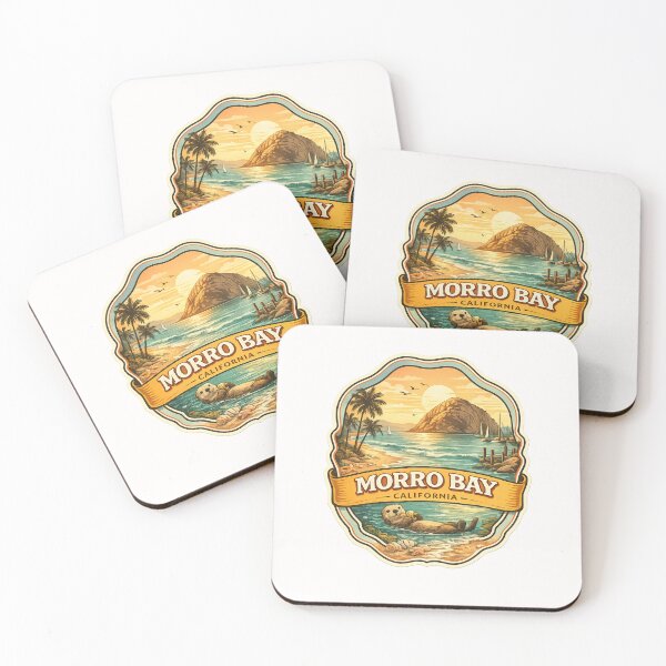 Item preview, Morro Bay California Sunset View – Coastal Otter, Morro Rock, and Pacific Sailing Scene designed and sold by Places On Earth.
