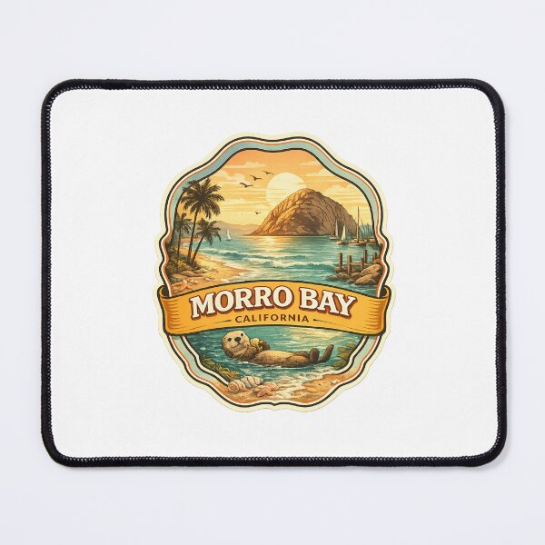 Item preview, Morro Bay California Sunset View – Coastal Otter, Morro Rock, and Pacific Sailing Scene designed and sold by Places On Earth.