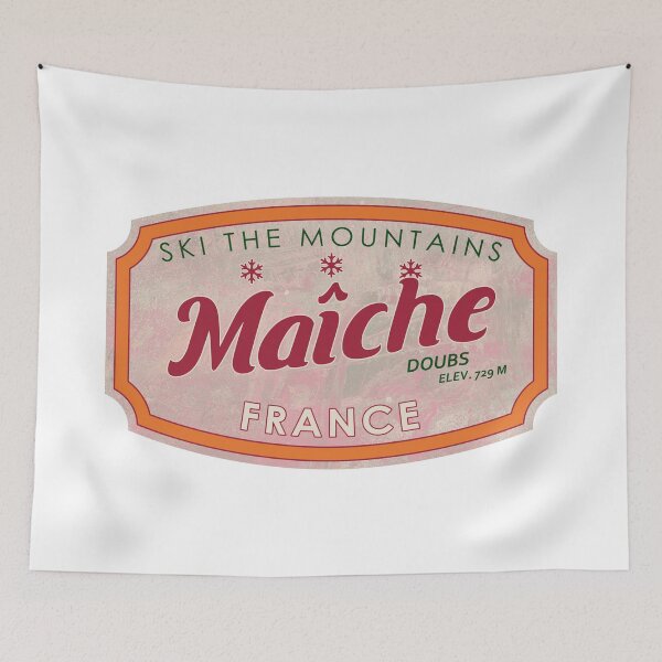 Item preview, Maîche, France, Doubs, Ski, textured skiing badge designed and sold by Wanderful-roads.