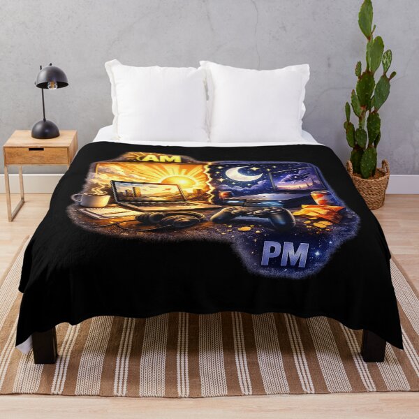 Item preview, AM to PM – Work Hard Game Hard Gamer Lifestyle Illustration designed and sold by 2025dav.