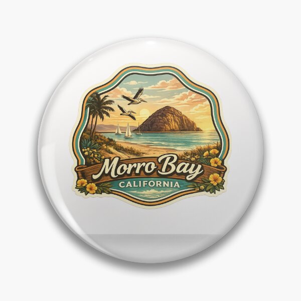 Item preview, Morro Bay California Coastal Scene – Seabirds, Sailboats and Morro Rock at Golden Hour designed and sold by Places On Earth.