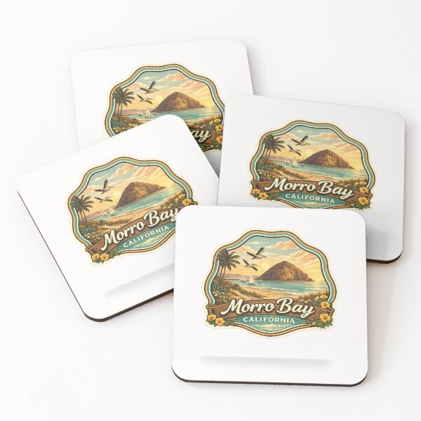 Item preview, Morro Bay California Coastal Scene – Seabirds, Sailboats and Morro Rock at Golden Hour designed and sold by Places On Earth.