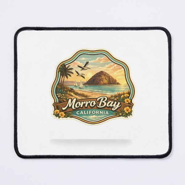 Item preview, Morro Bay California Coastal Scene – Seabirds, Sailboats and Morro Rock at Golden Hour designed and sold by Places On Earth.