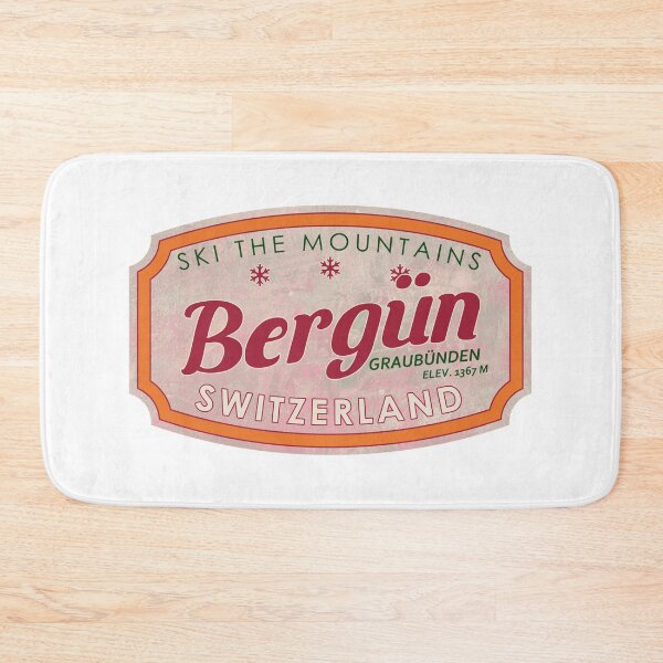 Item preview, Bergün, Switzerland, Graubünden, Ski, textured skiing badge designed and sold by Wanderful-roads.