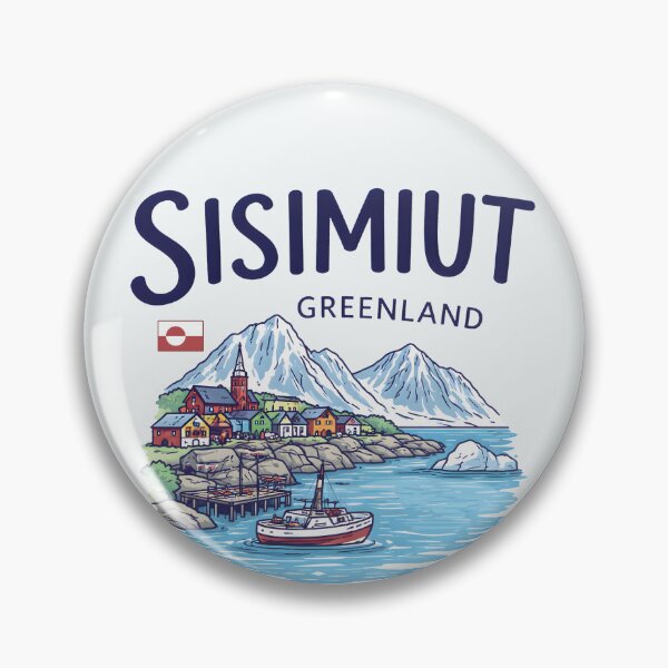 Item preview, Sisimiut Greenland Cute And Colorful Landscape With Flag designed and sold by HowToCanadian.