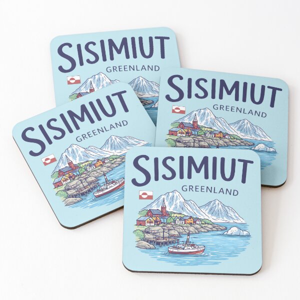 Item preview, Sisimiut Greenland Cute And Colorful Landscape With Flag designed and sold by HowToCanadian.