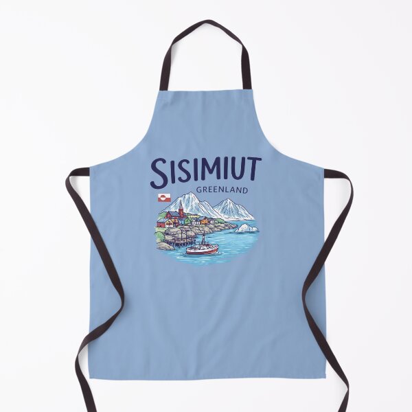 Item preview, Sisimiut Greenland Cute And Colorful Landscape With Flag designed and sold by HowToCanadian.