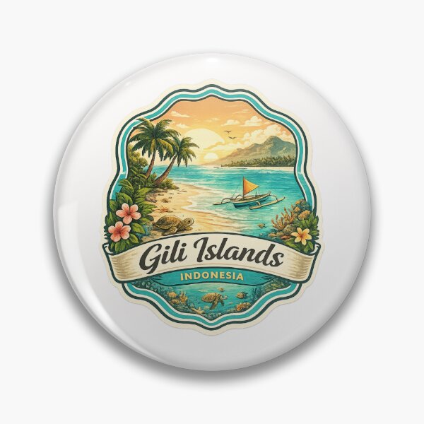 Item preview, Gili Islands Indonesia Tropical Coast – Sea Turtle, Fishing Boat and Sunset Paradise designed and sold by Places On Earth.