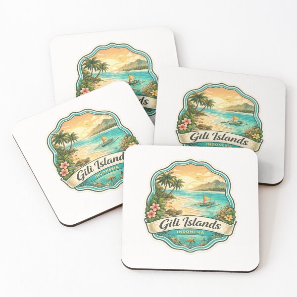 Item preview, Gili Islands Indonesia Tropical Coast – Sea Turtle, Fishing Boat and Sunset Paradise designed and sold by Places On Earth.