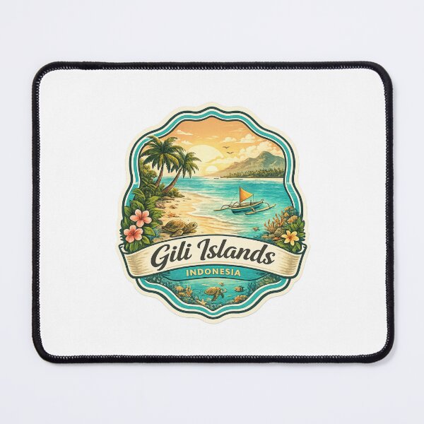 Item preview, Gili Islands Indonesia Tropical Coast – Sea Turtle, Fishing Boat and Sunset Paradise designed and sold by Places On Earth.