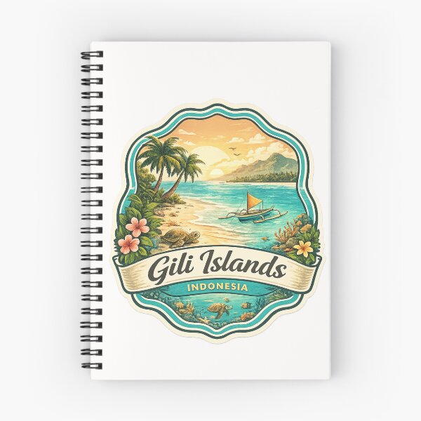 Item preview, Gili Islands Indonesia Tropical Coast – Sea Turtle, Fishing Boat and Sunset Paradise designed and sold by Places On Earth.
