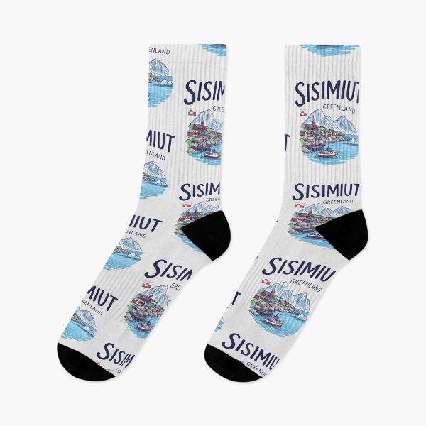 Item preview, Sisimiut Greenland Cute And Colorful Landscape With Flag designed and sold by HowToCanadian.