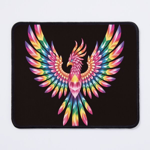 Item preview, Rainbow Crystal Phoenix – Colorful Diamond Fantasy Bird Art designed and sold by RBToper.