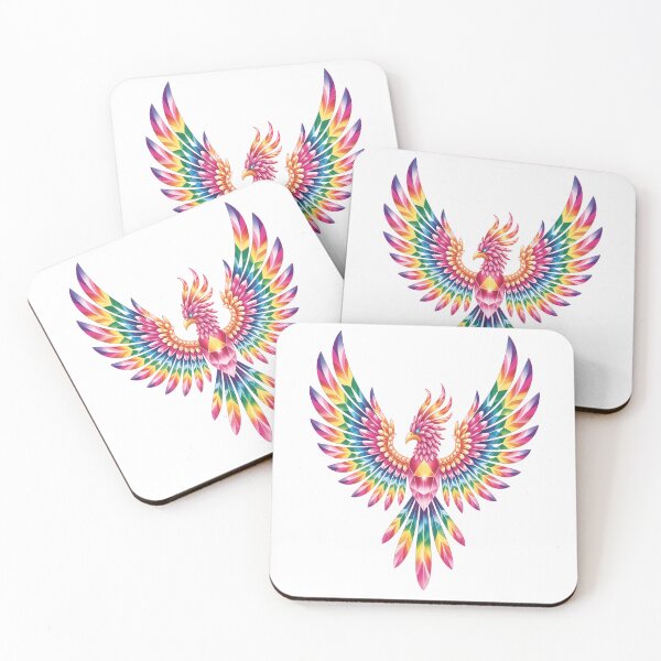 Item preview, Rainbow Crystal Phoenix – Colorful Diamond Fantasy Bird Art designed and sold by RBToper.