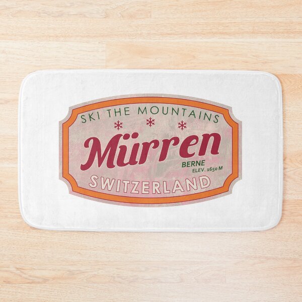 Item preview, Mürren, Switzerland, Berne, Ski, textured skiing badge designed and sold by Wanderful-roads.