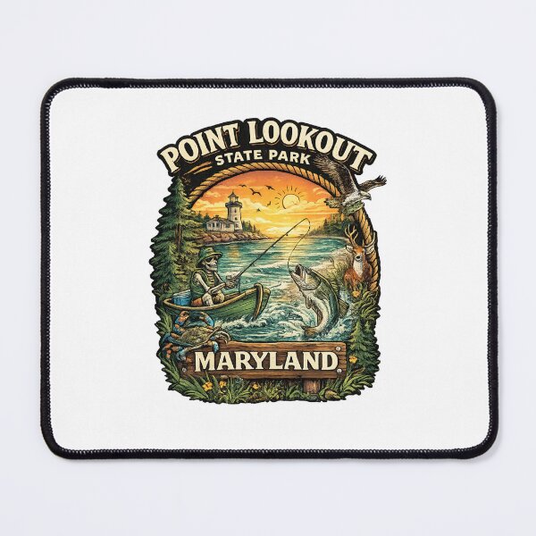 Item preview, Point Lookout State Park Maryland Badge – Lighthouse, Chesapeake Bay Fishing and Wildlife designed and sold by Places On Earth.