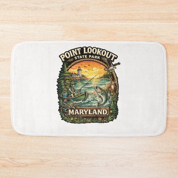 Item preview, Point Lookout State Park Maryland Badge – Lighthouse, Chesapeake Bay Fishing and Wildlife designed and sold by Places On Earth.