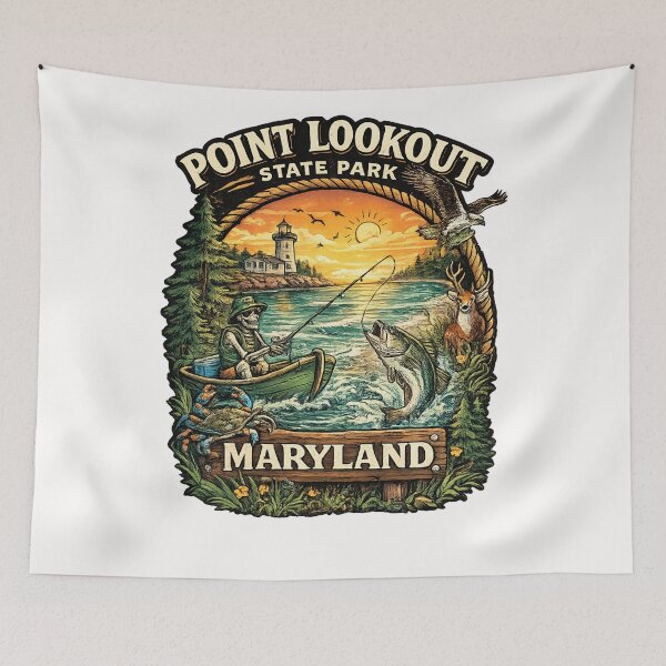 Item preview, Point Lookout State Park Maryland Badge – Lighthouse, Chesapeake Bay Fishing and Wildlife designed and sold by Places On Earth.