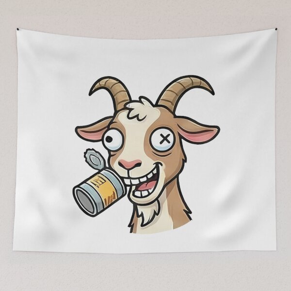 Item preview, Cabra de dibujos animados divertida bebiendo cerveza designed and sold by k3rstman1.