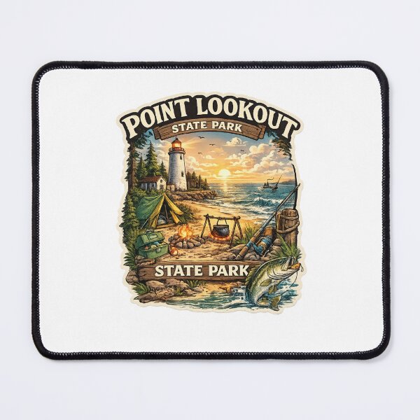 Item preview, Point Lookout State Park Maryland Scene – Campsite, Lighthouse and Chesapeake Bay Shoreline designed and sold by Aryabek.