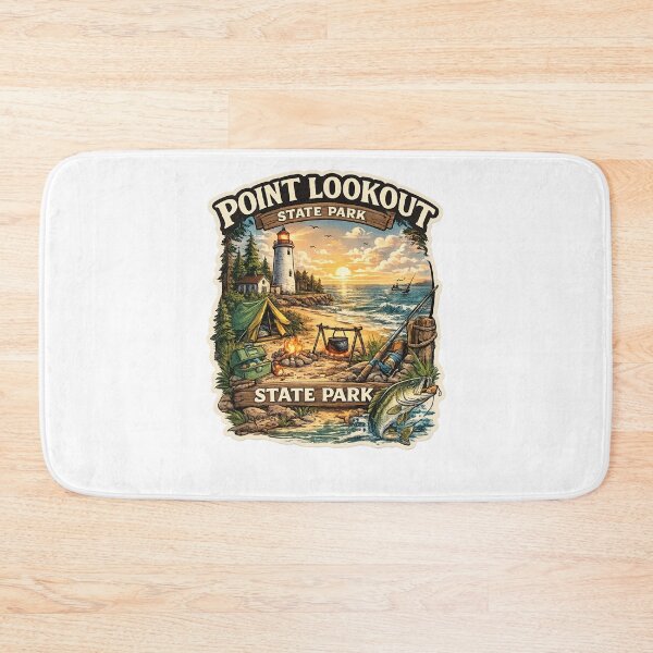 Item preview, Point Lookout State Park Maryland Scene – Campsite, Lighthouse and Chesapeake Bay Shoreline designed and sold by Aryabek.