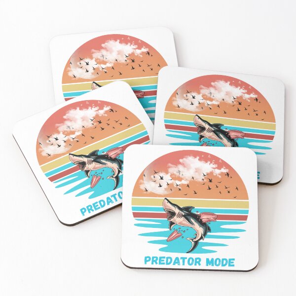 Item preview, Predator Mode Vintage Shark Ocean Hunter Retro Marine Wildlife Design designed and sold by KapiPrint.