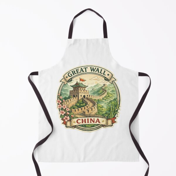 Item preview, Great Wall of China Landscape Scene – Watchtower, Mountains, and Blossoms in Bloom designed and sold by Aryabek.
