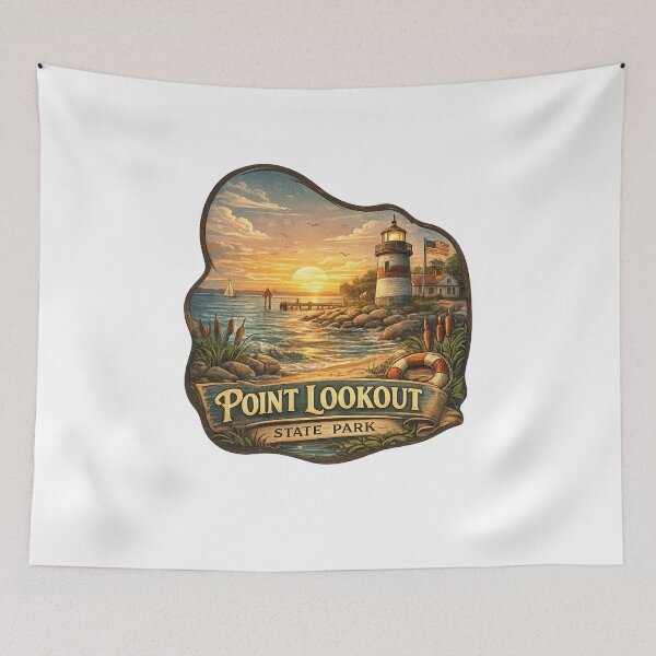 Item preview, Point Lookout State Park Maryland Coastline – Lighthouse, Chesapeake Bay Sunset and Historic Shore designed and sold by Aryabek.