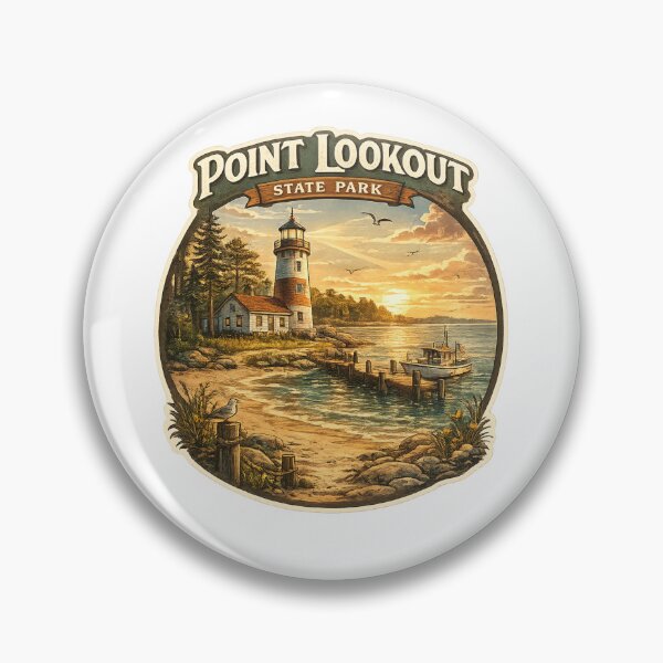 Item preview, Sunset at Point Lookout State Park Maryland – Lighthouse, Fishing Pier and Coastal Tranquility designed and sold by Aryabek.