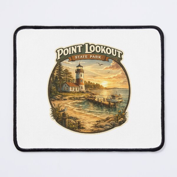 Item preview, Sunset at Point Lookout State Park Maryland – Lighthouse, Fishing Pier and Coastal Tranquility designed and sold by Aryabek.