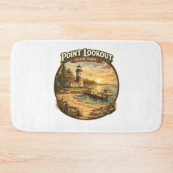 Item preview, Sunset at Point Lookout State Park Maryland – Lighthouse, Fishing Pier and Coastal Tranquility designed and sold by Aryabek.