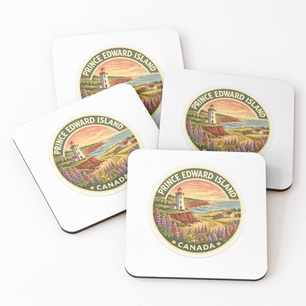 Item preview, Prince Edward Island Canada Coastline – Lighthouse, Wild Lupins and Red Sandstone Cliffs designed and sold by Aryabek.