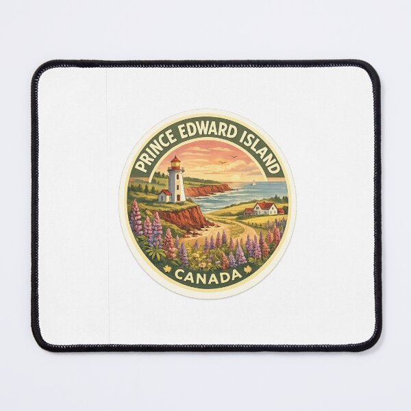 Item preview, Prince Edward Island Canada Coastline – Lighthouse, Wild Lupins and Red Sandstone Cliffs designed and sold by Aryabek.