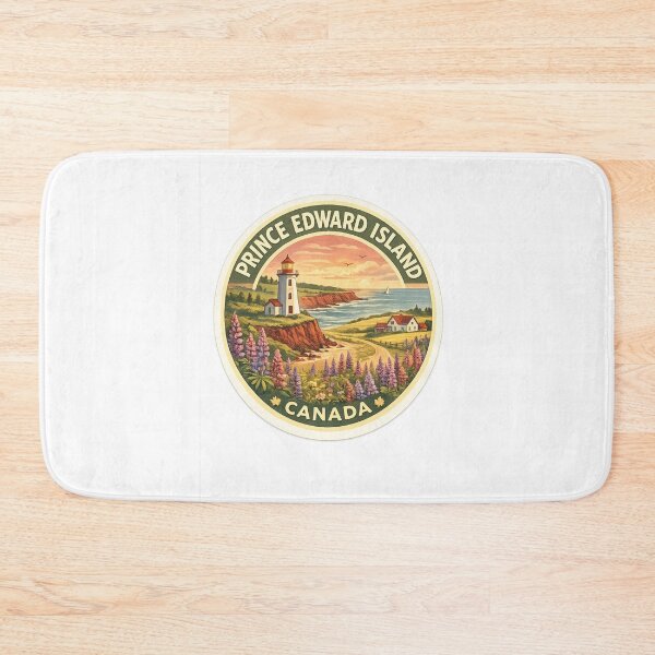 Item preview, Prince Edward Island Canada Coastline – Lighthouse, Wild Lupins and Red Sandstone Cliffs designed and sold by Aryabek.