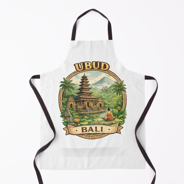 Item preview, Ubud Bali Temple Garden Scene – Balinese Architecture, Lotus Pond and Mount Agung View designed and sold by Aryabek.