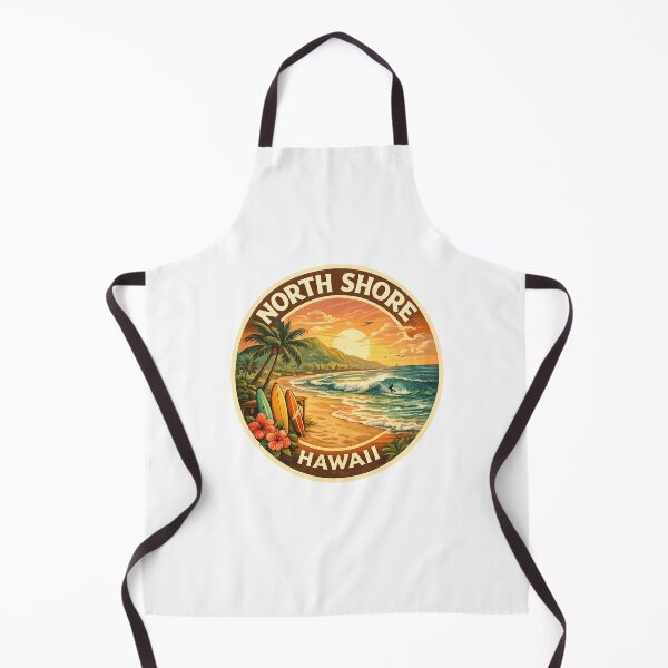 Item preview, North Shore Oahu Hawaii Beach Scene – Surfboards, Sunset Coastline and Lush Mountains designed and sold by Aryabek.