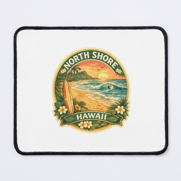 Item preview, North Shore Hawaii Sunset Surf – Palms, Rolling Waves and Tropical Coastline designed and sold by Aryabek.