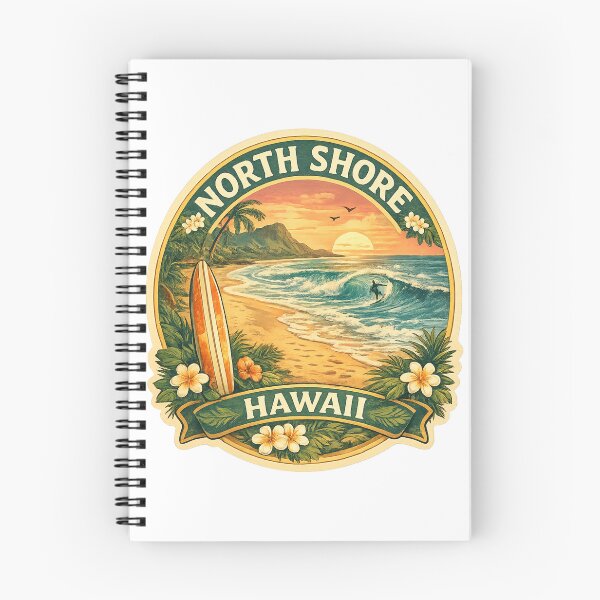 Item preview, North Shore Hawaii Sunset Surf – Palms, Rolling Waves and Tropical Coastline designed and sold by Aryabek.