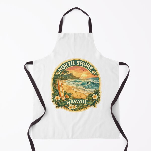 Item preview, North Shore Hawaii Sunset Surf – Palms, Rolling Waves and Tropical Coastline designed and sold by Aryabek.